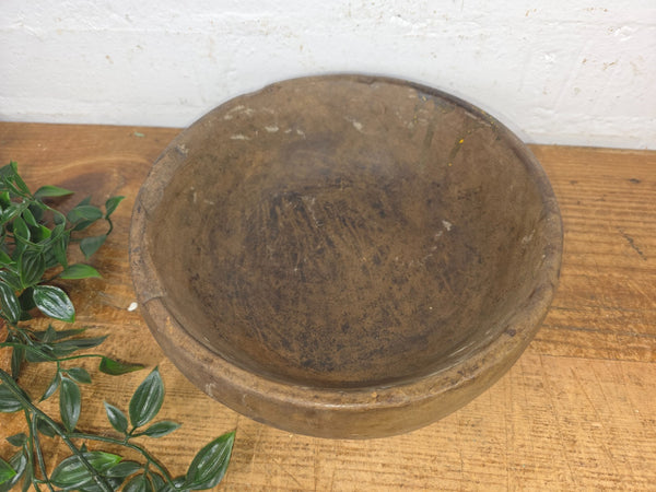 Rustic Wabi Sabi Antique Hand Carved Solid Stone Bowl Dish