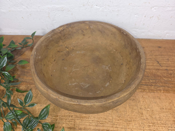 Rustic Wabi Sabi Antique Hand Carved Solid Stone Bowl Dish