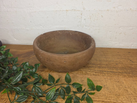 Rustic Wabi Sabi Antique Hand Carved Solid Stone Bowl Dish