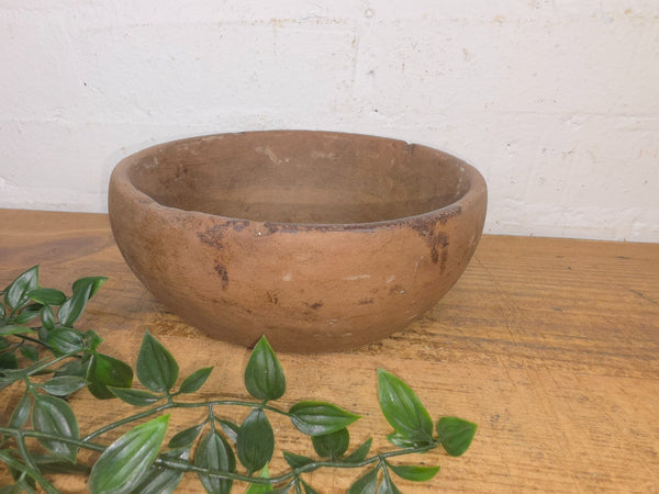 Rustic Wabi Sabi Antique Hand Carved Solid Stone Bowl Dish