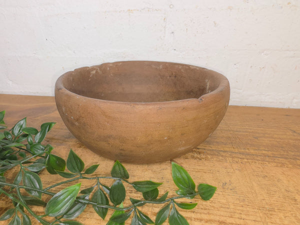 Rustic Wabi Sabi Antique Hand Carved Solid Stone Bowl Dish