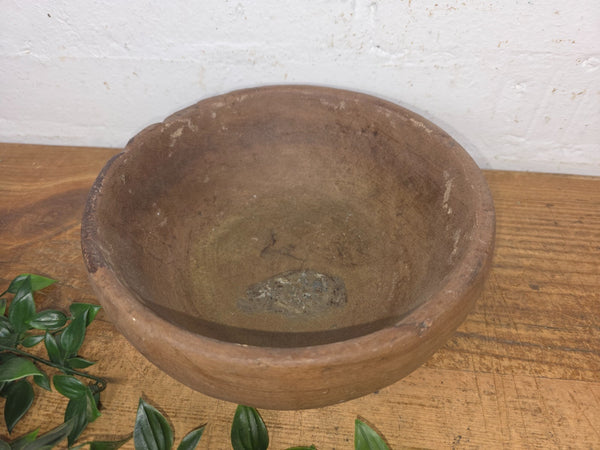 Rustic Wabi Sabi Antique Hand Carved Solid Stone Bowl Dish