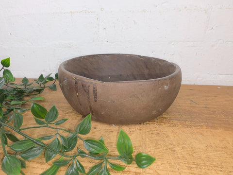 Rustic Wabi Sabi Antique Hand Carved Solid Stone Bowl Dish