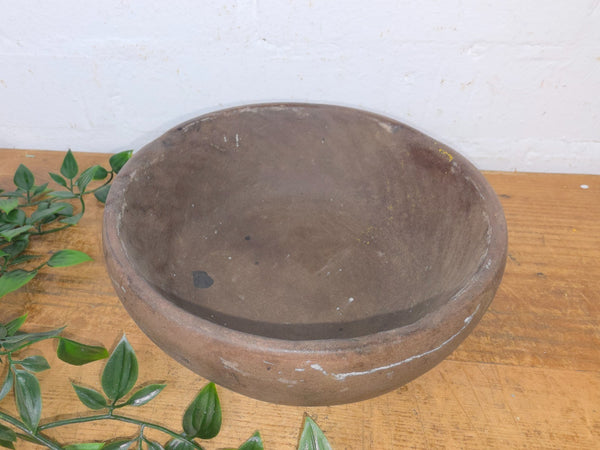 Rustic Wabi Sabi Antique Hand Carved Solid Stone Bowl Dish