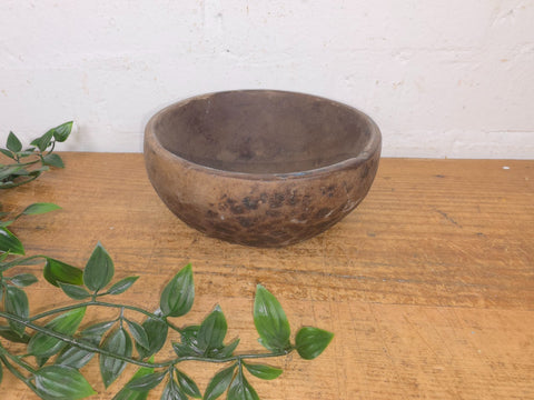Rustic Wabi Sabi Antique Hand Carved Solid Stone Bowl Dish