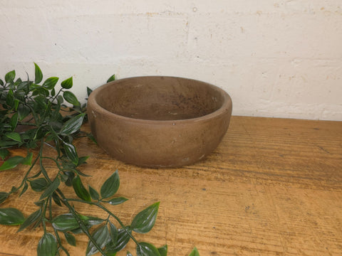 Rustic Wabi Sabi Antique Hand Carved Solid Stone Bowl Dish