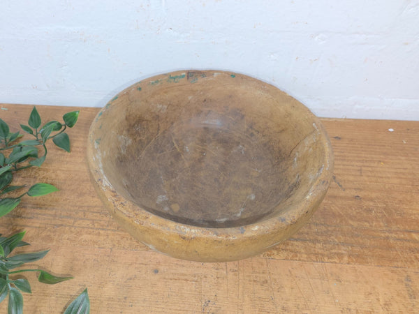 Rustic Wabi Sabi Antique Hand Carved Solid Stone Bowl Dish