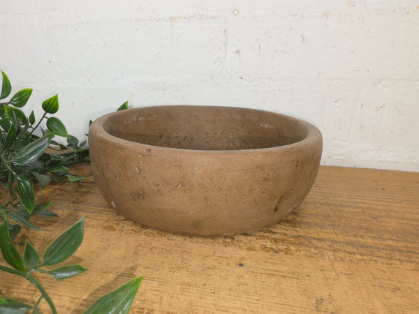 Rustic Wabi Sabi Antique Hand Carved Solid Stone Bowl Dish