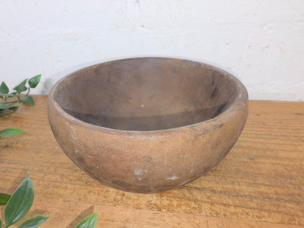 Rustic Wabi Sabi Antique Hand Carved Solid Stone Bowl Dish
