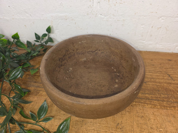 Rustic Wabi Sabi Antique Hand Carved Solid Stone Bowl Dish