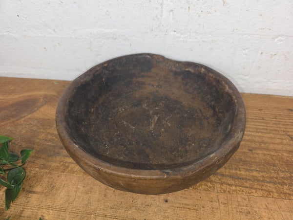 Rustic Wabi Sabi Antique Hand Carved Solid Stone Bowl Dish