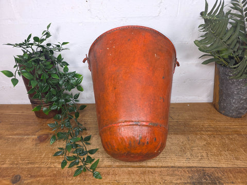 Vintage Rustic industrial Metal Fire Bucket Garden Planter Tub Hanging Basket