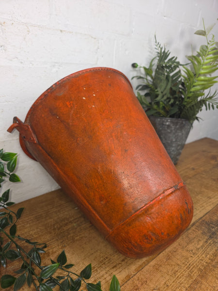 Vintage Rustic industrial Metal Fire Bucket Garden Planter Tub Hanging Basket