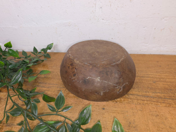 Rustic Wabi Sabi Antique Hand Carved Solid Stone Bowl Dish
