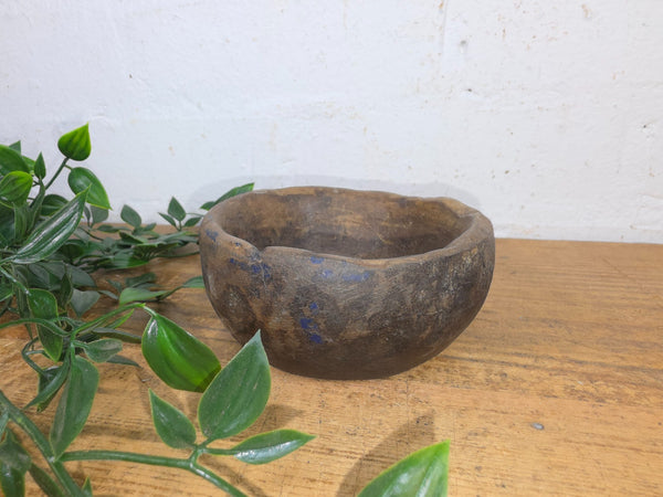 Rustic Wabi Sabi Antique Hand Carved Solid Stone Bowl Dish