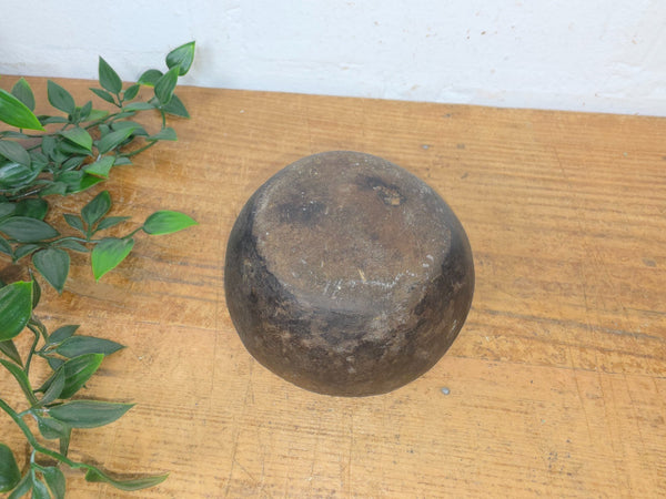 Rustic Wabi Sabi Antique Hand Carved Solid Stone Bowl Dish