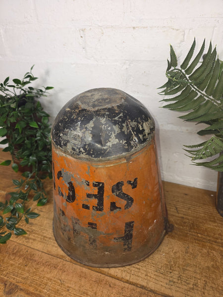 Vintage Rustic industrial Metal Fire Bucket Garden Planter Tub Hanging Basket