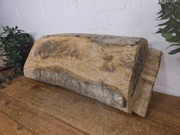 Vintage Rustic Wabi Sabi Carved Dugout Solid Wooden Trough Table Centrepiece