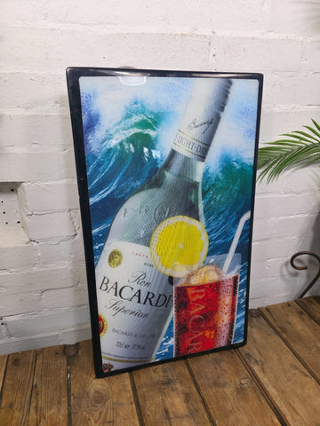 Vintage Barcadi Light Up Advertising Sign Box Bar Man Cave