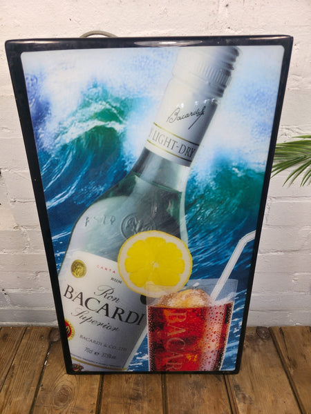 Vintage Barcadi Light Up Advertising Sign Box Bar Man Cave