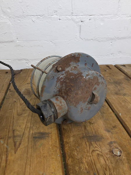 Vintage Industrial Caged Ceiling Bulkhead Pendant Light