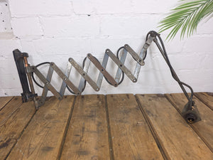 Vintage Industrial Antique Walligraph Scissor Wall Lamp Light