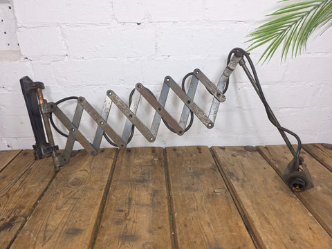 Vintage Industrial Antique Walligraph Scissor Wall Lamp Light