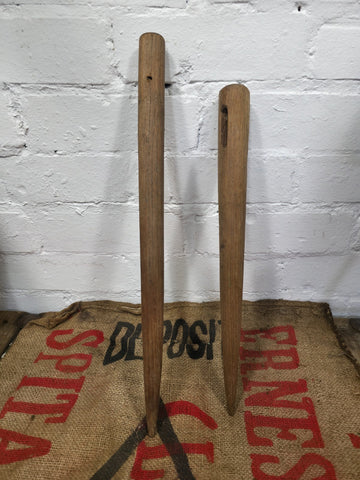 Antique Primitive Pair Rustic Wooden Farming Hay Spikes Sticks