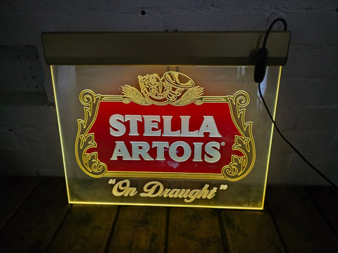 Vintage Stella Artois Light Up Pub Bar Sign Box Advertising Mancave