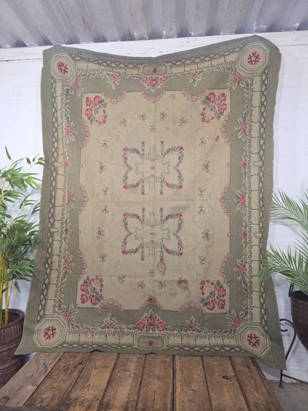 Vintage Hungarian Folk Art Tapestry Rug Throw Wall Hanging