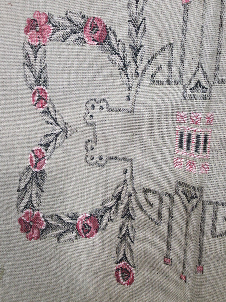 Vintage Hungarian Folk Art Tapestry Rug Throw Wall Hanging