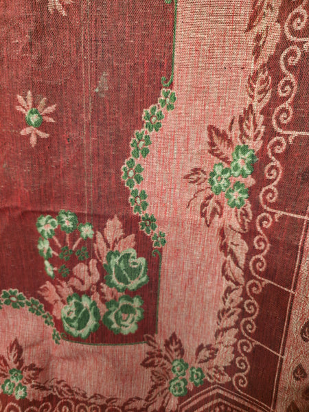 Vintage Hungarian Folk Art Tapestry Rug Throw Wall Hanging