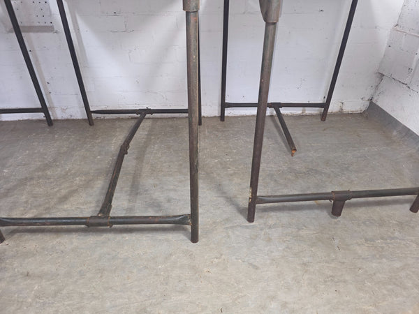 Job Lot 3x Vintage Industrial Folding Army Military Metal Tables