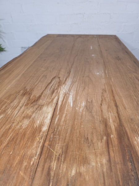 Vintage Rustic 1940's Military Pine Wooden Folding Trestle Dining Table Desk