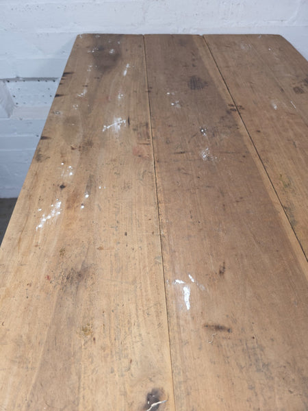 Vintage Rustic 1940's Military Pine Wooden Folding Trestle Dining Table Desk