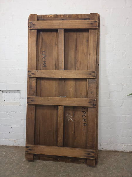 Vintage Rustic 1940's Military Pine Wooden Folding Trestle Dining Table Desk