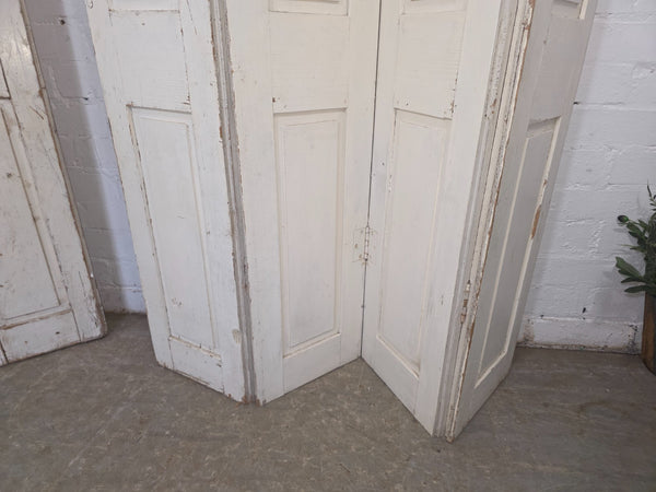Vintage French Wooden Pine Bi Folding Window Door Shutters Screen Room Divider