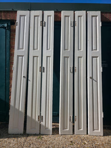 Vintage French Wooden Pine Bi Folding Window Door Shutters Screen Room Divider