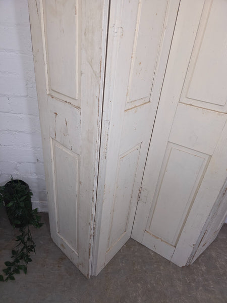 Vintage French Wooden Pine Bi Folding Window Door Shutters Screen Room Divider