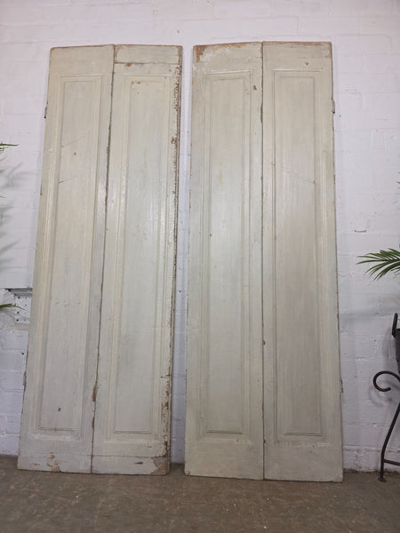 Vintage French Wooden Pine Bi Folding Window Door Shutters Screen Room Divider