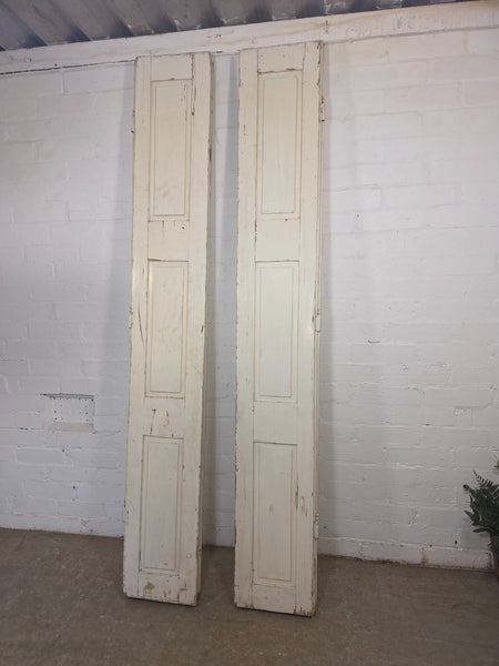 Vintage French Wooden Pine Bi Folding Window Door Shutters Screen Room Divider