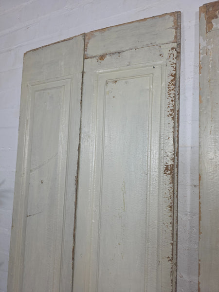Vintage French Wooden Pine Bi Folding Window Door Shutters Screen Room Divider