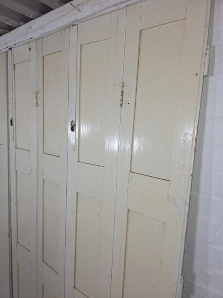 Vintage French Wooden Pine Bi Folding Window Door Shutters Screen Room Divider