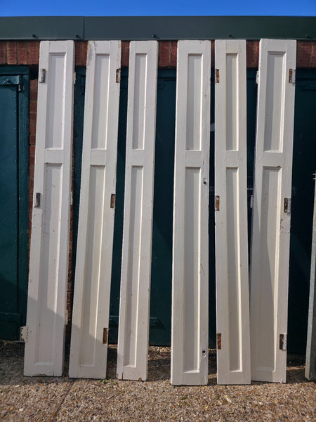Vintage French Wooden Pine Bi Folding Window Door Shutters Screen Room Divider