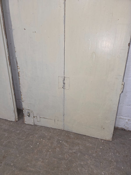 Vintage French Wooden Pine Bi Folding Window Door Shutters Screen Room Divider