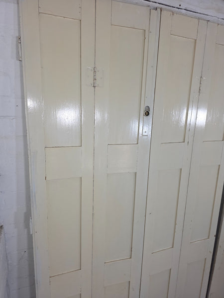 Vintage French Wooden Pine Bi Folding Window Door Shutters Screen Room Divider