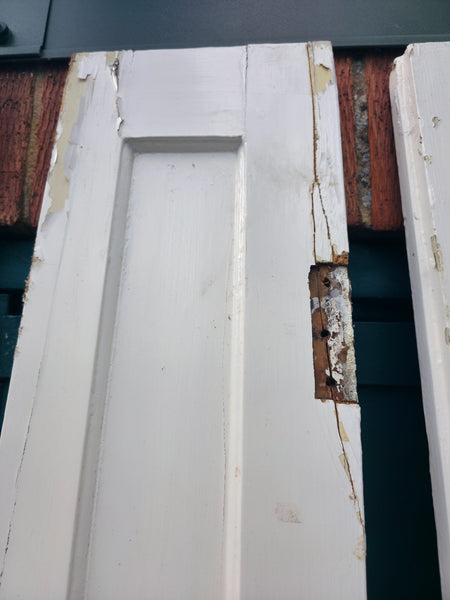 Vintage French Wooden Pine Bi Folding Window Door Shutters Screen Room Divider