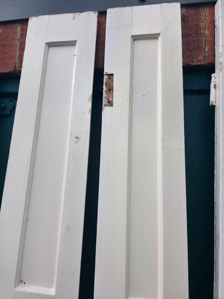 Vintage French Wooden Pine Bi Folding Window Door Shutters Screen Room Divider