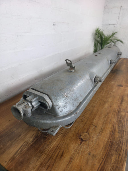 Large Vintage Industrial Caged Factory Explosion Bulk Head Ceiling Strip Light