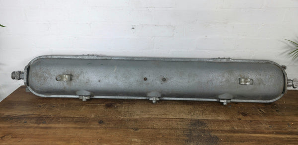 Large Vintage Industrial Caged Factory Explosion Bulk Head Ceiling Strip Light